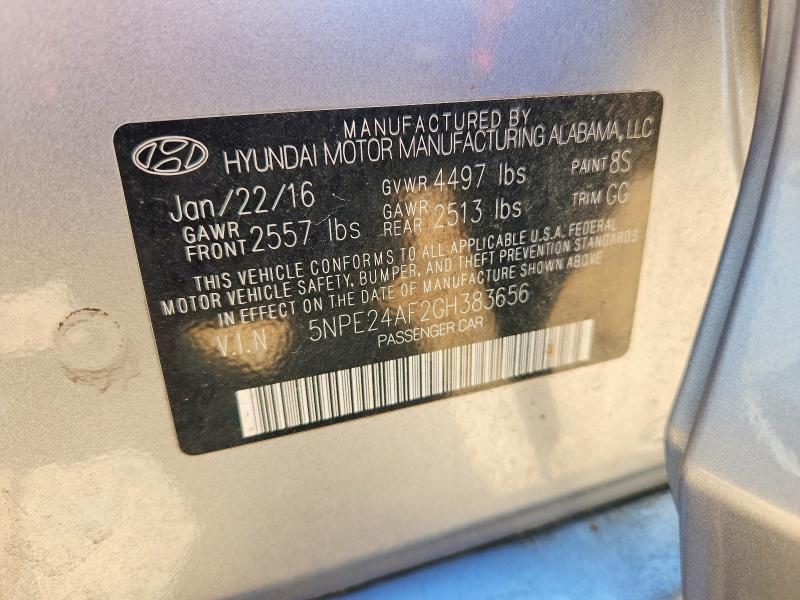 Продаж на аукціоні авто 2016 Hyundai Sonata, vin: 5NPE24AF2GH383656, номер лоту: 56308966