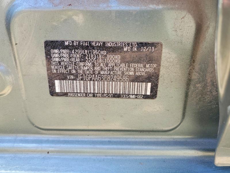 57503126 :رقم المزاد ، JF1GPAA63E8249586 vin ، 2014 Subaru Impreza مزاد بيع