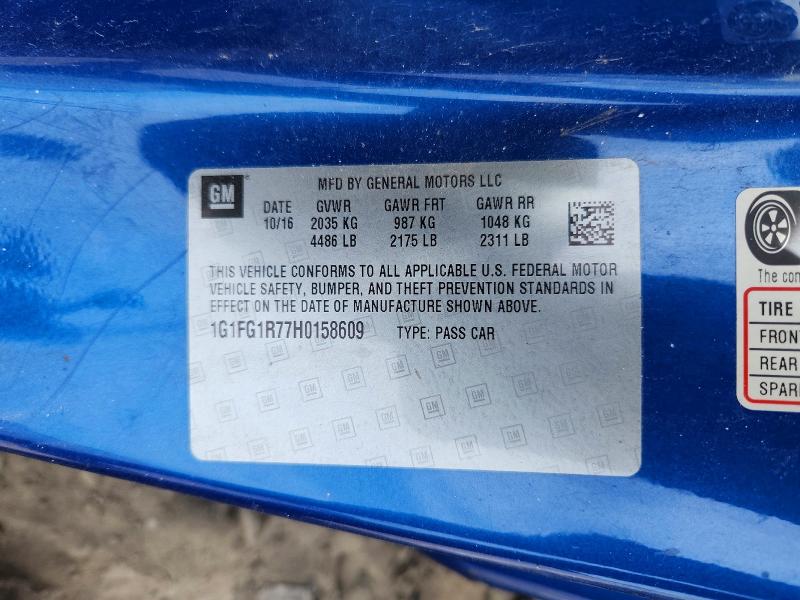 Aukcja sprzedaży 2017 Chevrolet Camaro, vin: 1G1FG1R77H0158609, numer aukcji: 56522936