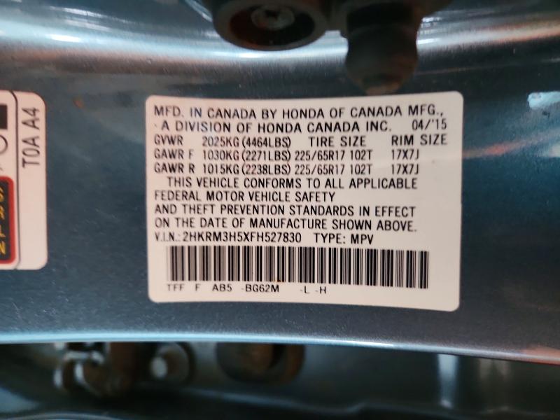 Продажа на аукционе авто 2015 Honda Cr-v, vin: 2HKRM3H5XFH527830, номер лота: 57907236