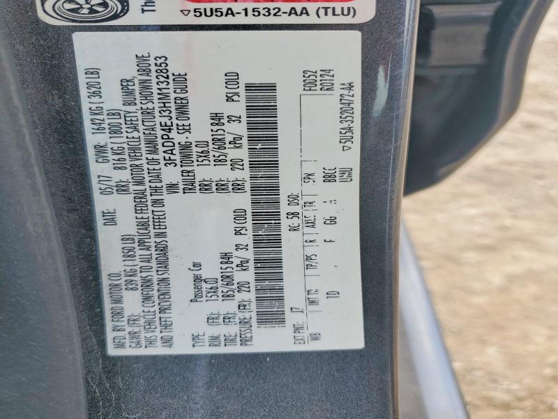 58583466 :رقم المزاد ، 3FADP4EJ3HM132853 vin ، 2017 Ford Fiesta مزاد بيع