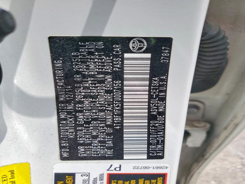 Продажа на аукционе авто 2015 Toyota Camry, vin: 4T1BF1FK5FU007156, номер лота: 56573636