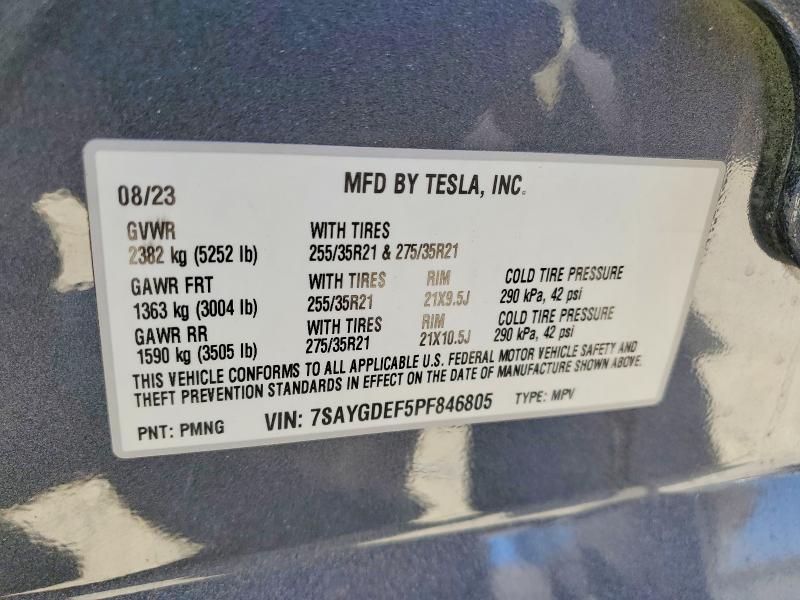 Продаж на аукціоні авто 2023 Tesla Model Y, vin: 7SAYGDEF5PF846805, номер лоту: 58319156