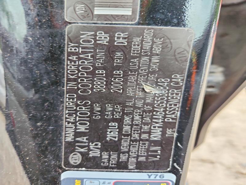 2016 Kia Forte მანქანა იყიდება აუქციონზე, vin: KNAFK4A64G5533848, აუქციონის ნომერი: 57897876