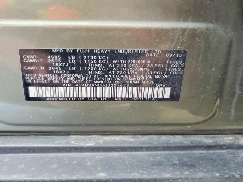 Продажа на аукционе авто 2016 Subaru Outback, vin: 4S4BSANC6G3227628, номер лота: 55665676