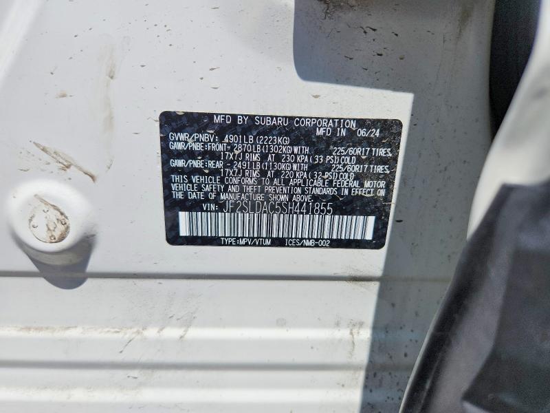 57416816 :رقم المزاد ، JF2SLDAC5SH441855 vin ، 2025 Subaru Forester مزاد بيع