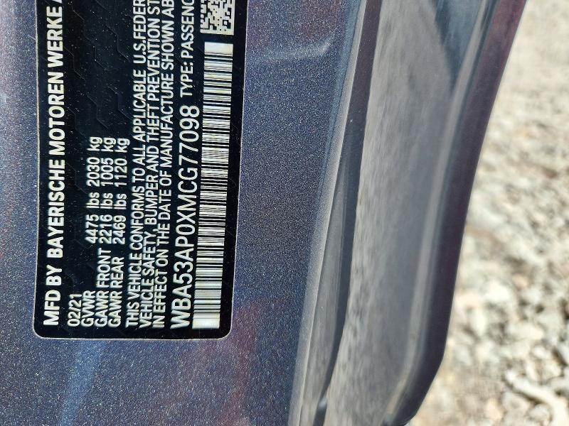 Продажа на аукционе авто 2021 Bmw 430i, vin: WBA53AP0XMCG77098, номер лота: 58126726