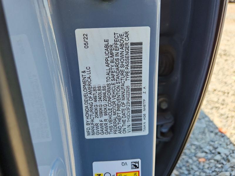 Aukcja sprzedaży 2022 Honda Accord, vin: 1HGCV3F23NA022926, numer aukcji: 56034426