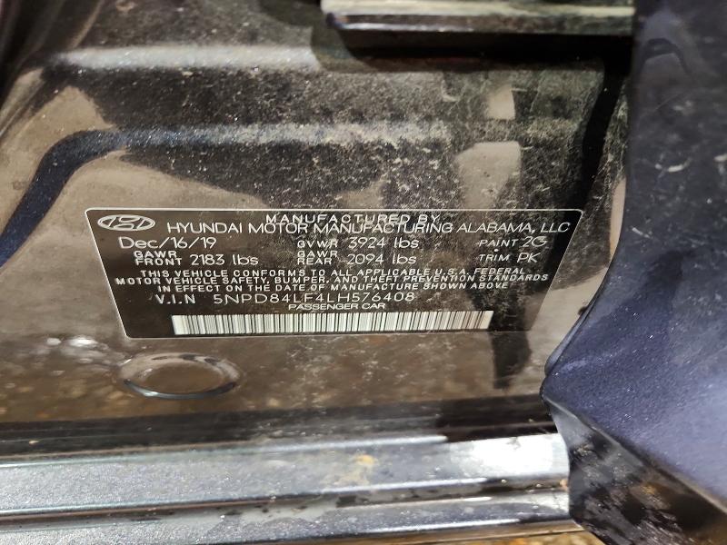 2020 Hyundai Elantra მანქანა იყიდება აუქციონზე, vin: 5NPD84LF4LH576408, აუქციონის ნომერი: 57750906