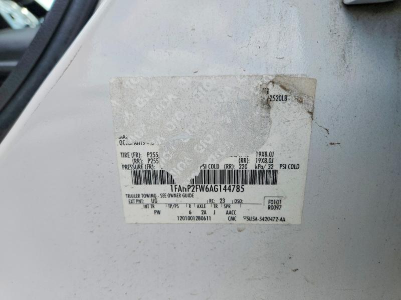 58066636 :رقم المزاد ، 1FAHP2FW6AG144785 vin ، 2010 Ford Taurus مزاد بيع