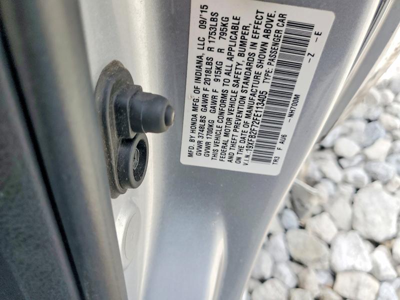Продажа на аукционе авто 2015 Honda Civic, vin: 19XFB2F72FE113405, номер лота: 55864496