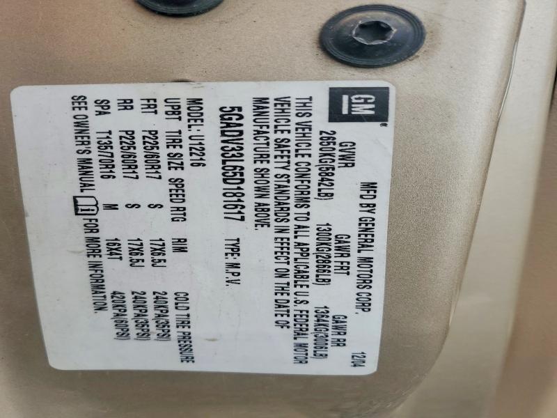 Продаж на аукціоні авто 2005 Buick Terraza, vin: 5GADV33L65D181617, номер лоту: 51922636