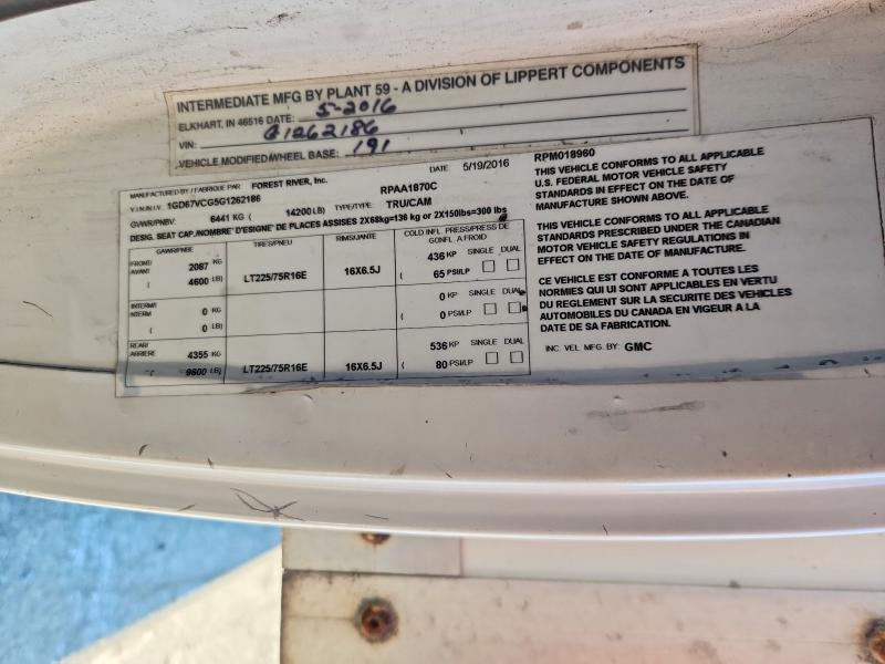 Продаж на аукціоні авто 2016 Gmc Savana, vin: 1GD67VCG5G1262186, номер лоту: 56039016