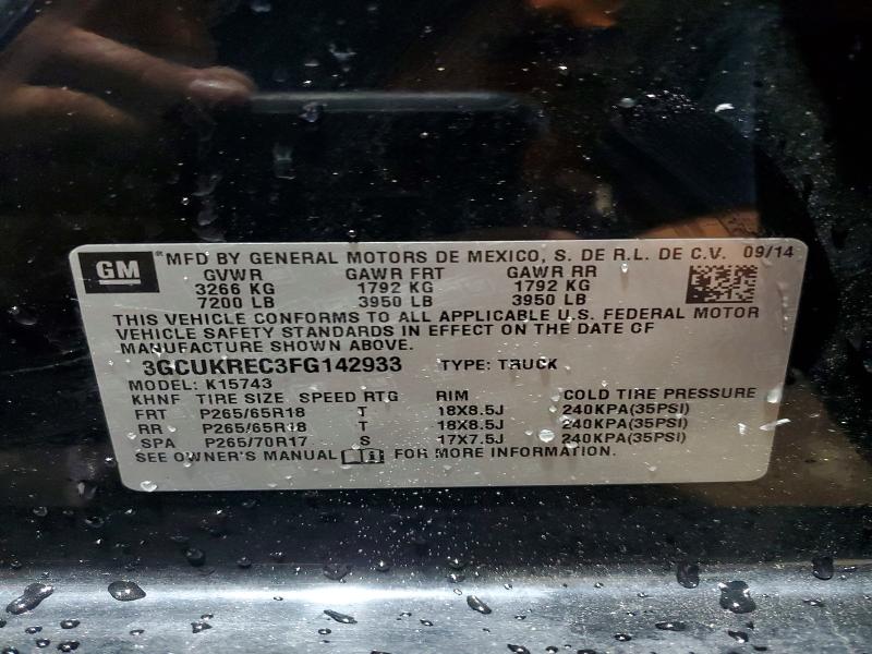 Aukcja sprzedaży 2015 Chevrolet Silverado, vin: 3GCUKREC3FG142933, numer aukcji: 57964466