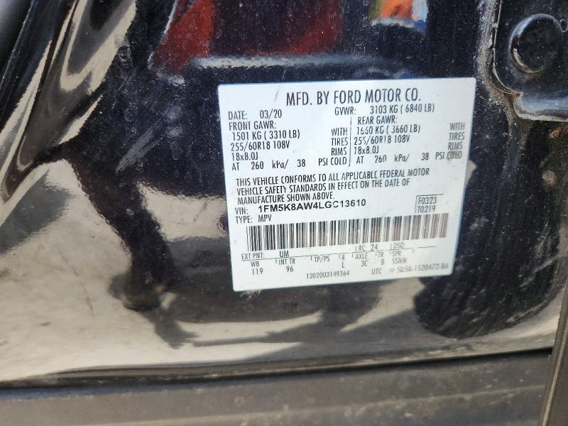 Продажа на аукционе авто 2020 Ford Explorer, vin: 1FM5K8AW4LGC13610, номер лота: 58641276