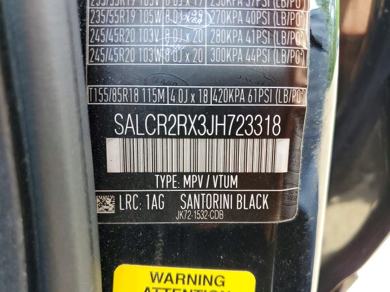 Продажа на аукционе авто 2018 Land Rover Discovery Sport, vin: SALCR2RX3JH723318, номер лота: 58977266
