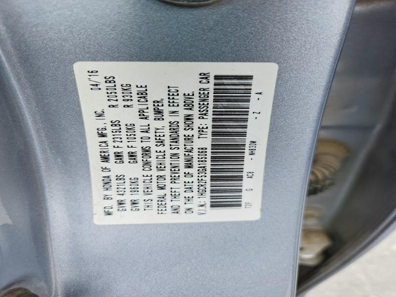Продаж на аукціоні авто 2016 Honda Accord, vin: 1HGCR2F53GA185068, номер лоту: 58383426