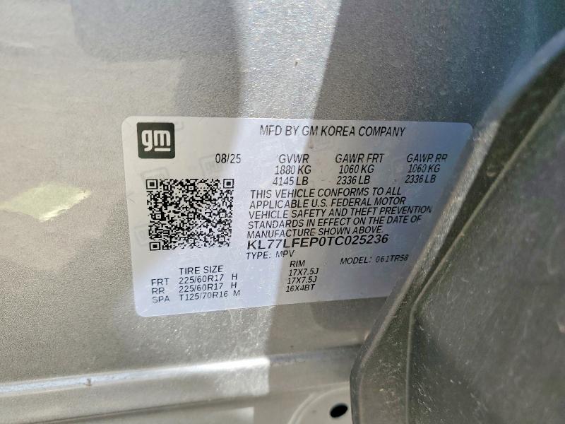 85457085 :رقم المزاد ، KL77LFEP0TC025236 vin ، 2026 Chevrolet Trax مزاد بيع