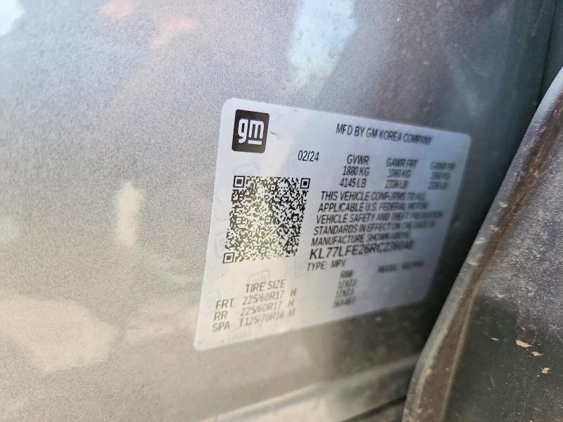 Продажа на аукционе авто 2024 Chevrolet Trax, vin: KL77LFE26RC236048, номер лота: 55274826