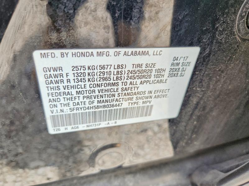 Продаж на аукціоні авто 2017 Acura Mdx, vin: 5FRYD4H58HB036447, номер лоту: 59293556