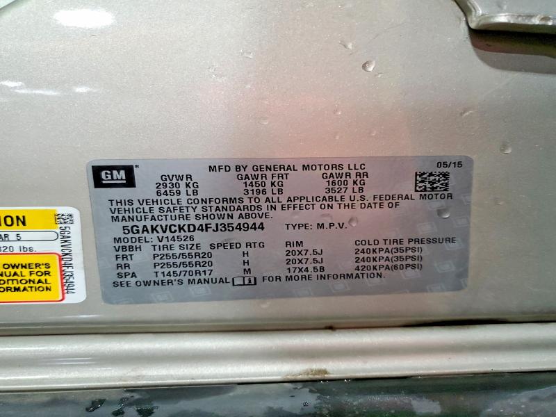 Продажа на аукционе авто 2015 Buick Enclave, vin: 5GAKVCKD4FJ354944, номер лота: 56114106
