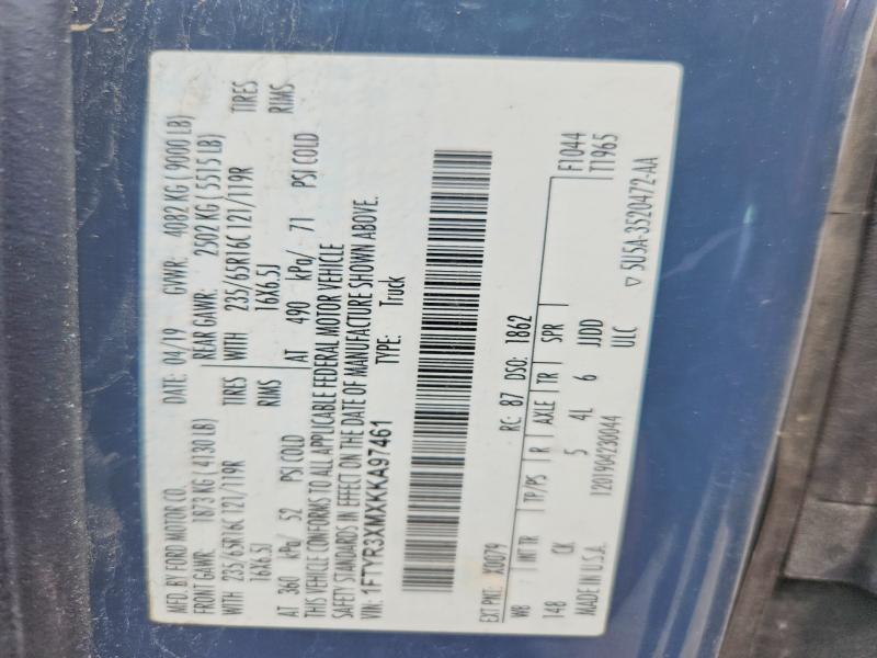 Продаж на аукціоні авто 2019 Ford Transit, vin: 1FTYR3XMXKKA97461, номер лоту: 56993426