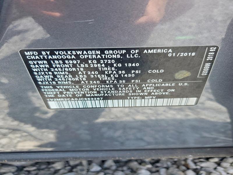 55351966 :رقم المزاد ، 1V2MR2CA0JC553267 vin ، 2018 Volkswagen Atlas مزاد بيع