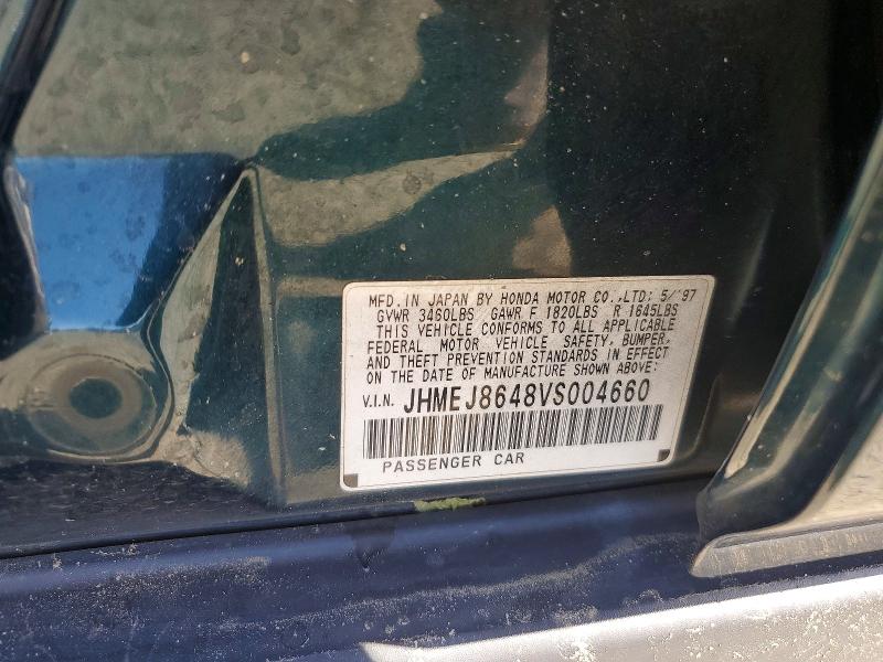 55844266 :رقم المزاد ، JHMEJ8648VS004660 vin ، 1997 Honda Civic مزاد بيع