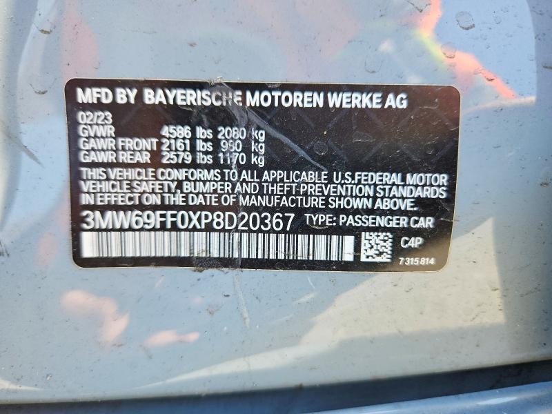 Aukcja sprzedaży 2023 Bmw 330i, vin: 3MW69FF0XP8D20367, numer aukcji: 55814706