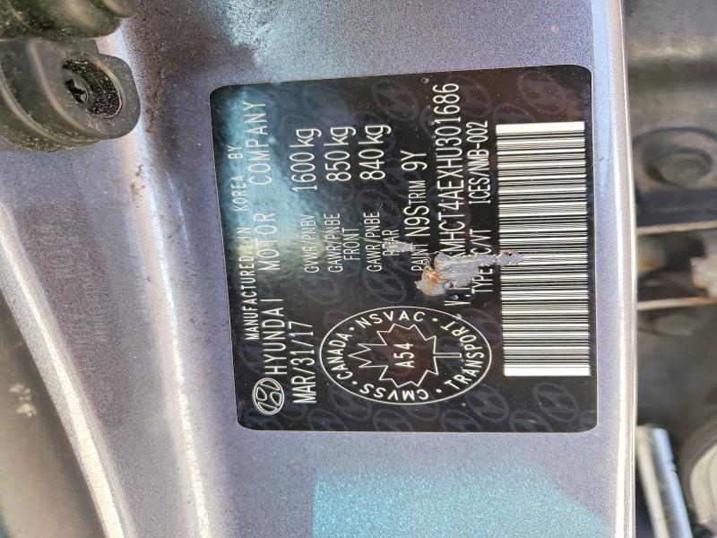 2017 Hyundai Accent მანქანა იყიდება აუქციონზე, vin: KMHCT4AEXHU301686, აუქციონის ნომერი: 55723656