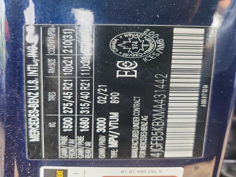 Продажа на аукционе авто 2021 Mercedes-benz Gle, vin: 4JGFB5KBXMA431442, номер лота: 55945346