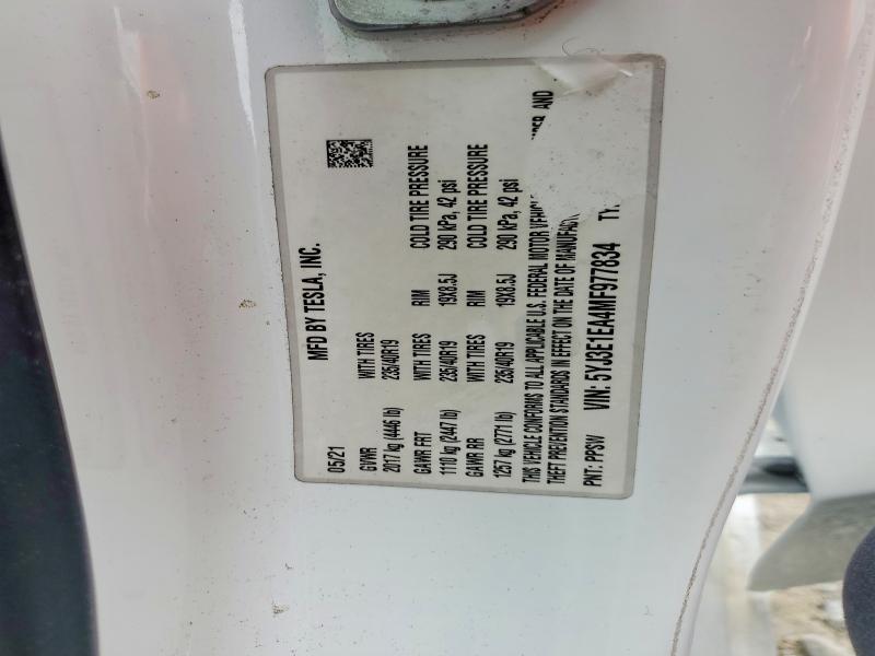 Aukcja sprzedaży 2021 Tesla Model 3, vin: 5YJ3E1EA4MF977834, numer aukcji: 57354686