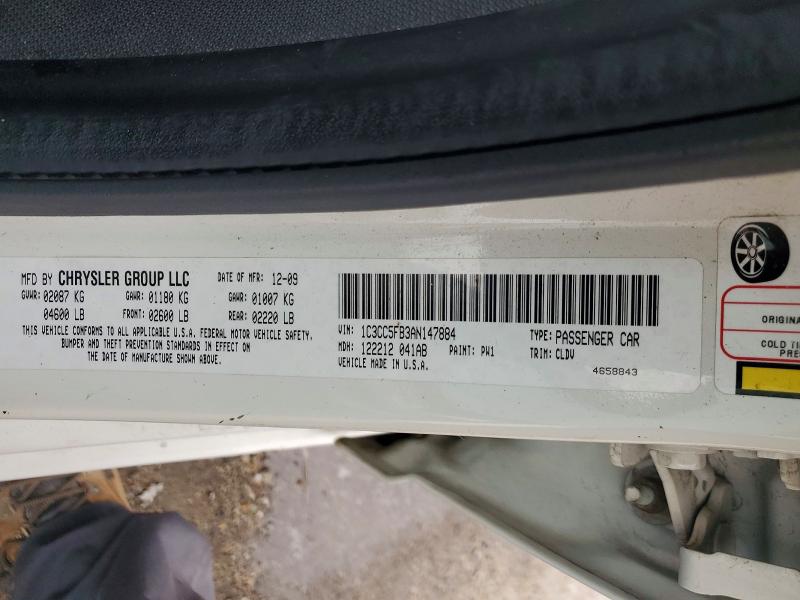 Продаж на аукціоні авто 2010 Chrysler Sebring, vin: 1C3CC5FB3AN147884, номер лоту: 57951306