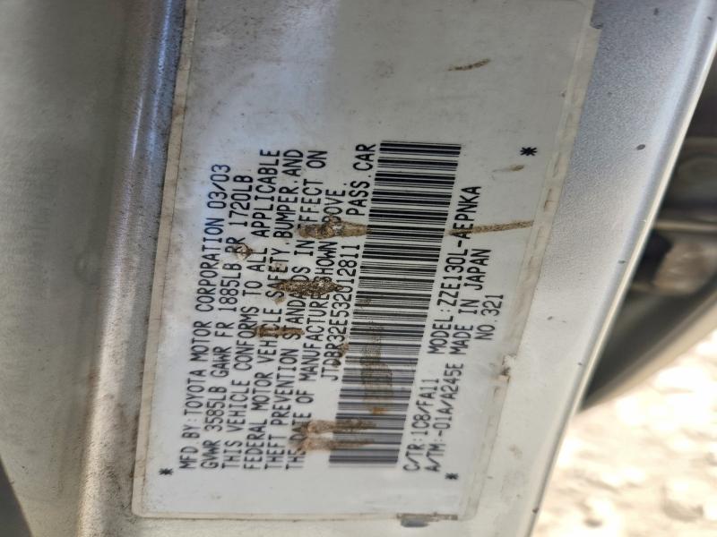 55791796 :رقم المزاد ، JTDBR32E532012811 vin ، 2003 Toyota Corolla مزاد بيع