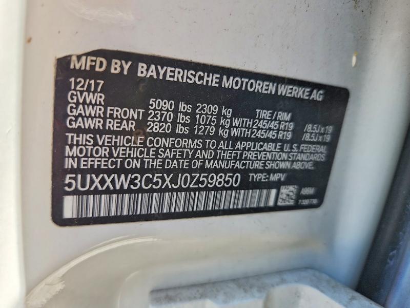 Aukcja sprzedaży 2018 Bmw X4, vin: 5UXXW3C5XJ0Z59850, numer aukcji: 57254576