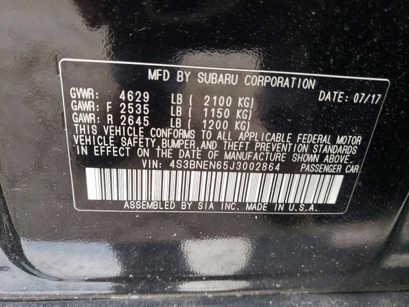 Aukcja sprzedaży 2018 Subaru Legacy, vin: 4S3BNEN65J3002864, numer aukcji: 58737886