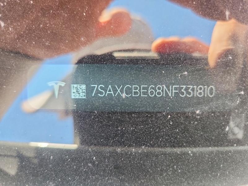 Продажа на аукционе авто 2022 Tesla Model X, vin: 7SAXCBE68NF331810, номер лота: 57781306