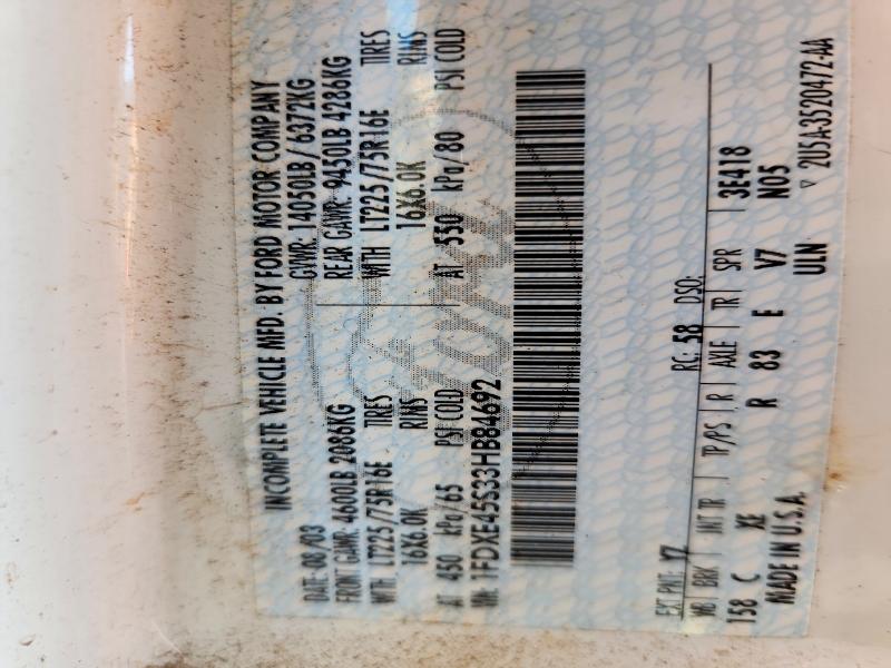 Aukcja sprzedaży 2003 Ford E450, vin: 1FDXE45S33HB84692, numer aukcji: 48962236