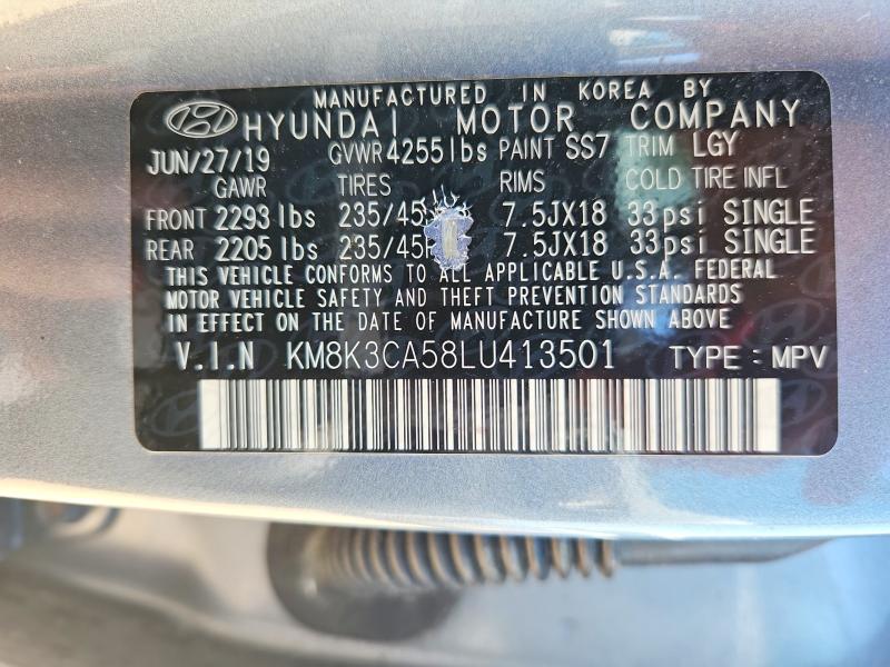 Продаж на аукціоні авто 2020 Hyundai Kona, vin: KM8K3CA58LU413501, номер лоту: 55334076
