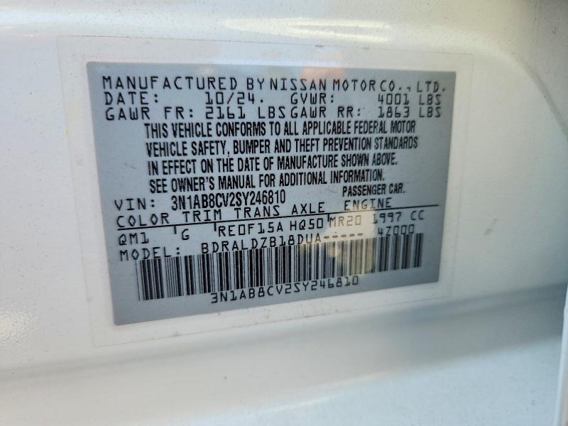 58310656 :رقم المزاد ، 3N1AB8CV2SY246810 vin ، 2025 Nissan Sentra مزاد بيع