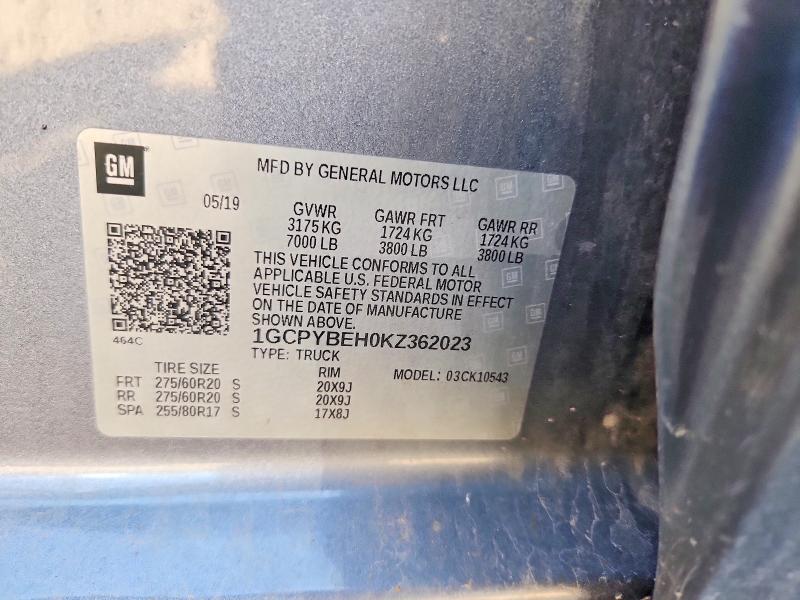 55669146 :رقم المزاد ، 1GCPYBEH0KZ362023 vin ، 2019 Chevrolet Silverado مزاد بيع