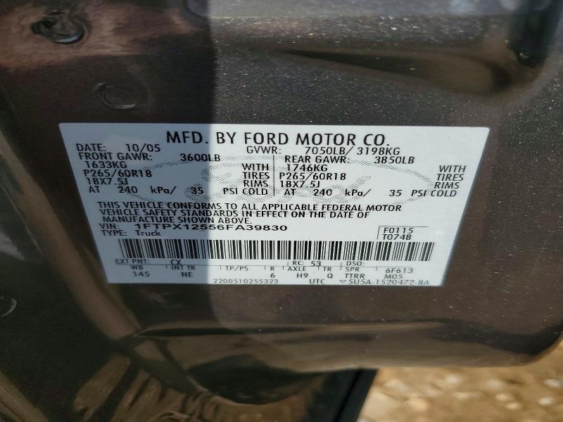 Продажа на аукционе авто 2006 Ford F150, vin: 1FTPX12556FA39830, номер лота: 55824036