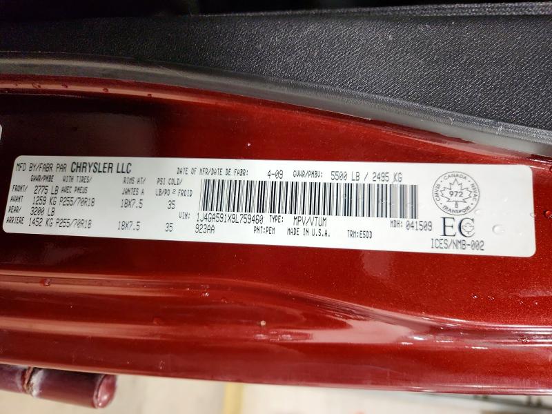 57504536 :رقم المزاد ، 1J4GA591X9L759460 vin ، 2009 Jeep Wrangler Unlimited مزاد بيع