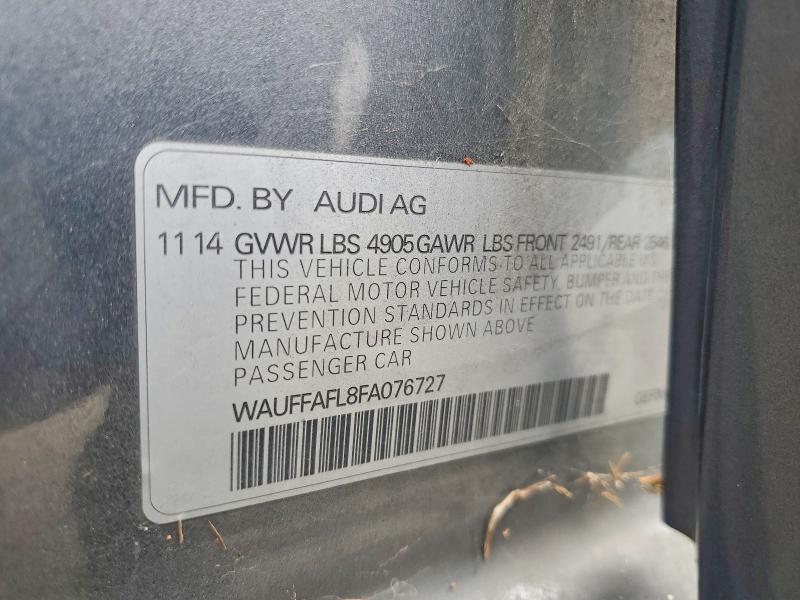 Aukcja sprzedaży 2015 Audi A4, vin: WAUFFAFL8FA076727, numer aukcji: 58958486