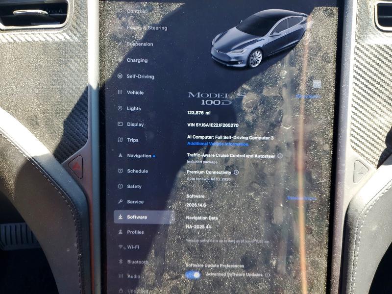 57510846 :رقم المزاد ، 5YJSA1E22JF265270 vin ، 2018 Tesla Model S مزاد بيع