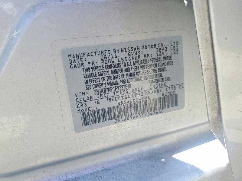 Продаж на аукціоні авто 2015 Nissan Sentra, vin: 3N1AB7AP1FY323610, номер лоту: 58949036