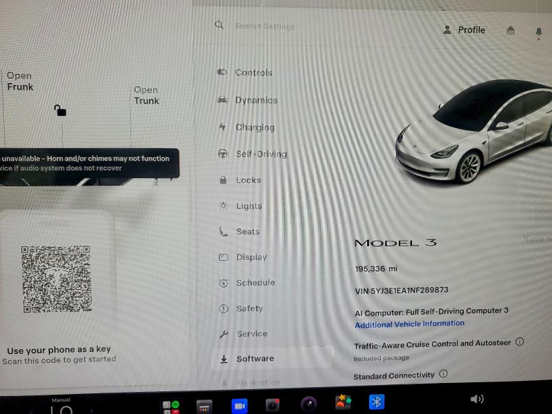 Aukcja sprzedaży 2022 Tesla Model 3, vin: 5YJ3E1EA1NF289873, numer aukcji: 58598776