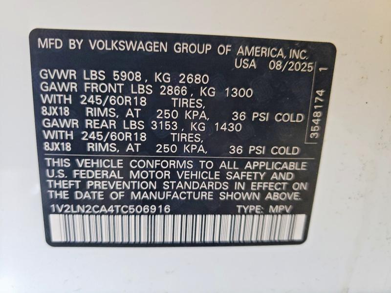 Продаж на аукціоні авто 2026 Volkswagen Atlas, vin: 1V2LN2CA4TC506916, номер лоту: 55508896