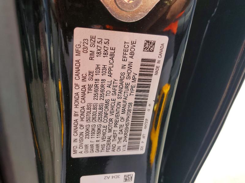 Продажа на аукционе авто 2023 Honda Cr-v, vin: 2HKRS5H57PH708158, номер лота: 57900746