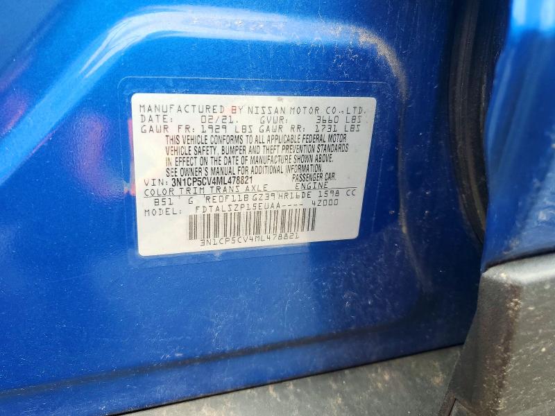 Продажа на аукционе авто 2021 Nissan Kicks, vin: 3N1CP5CV4ML478821, номер лота: 56349586